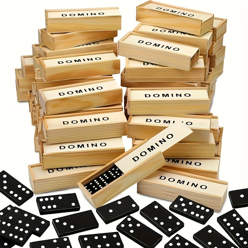 Board Game Organization - 28 sztuk/zestaw Mini Drewniane Domino, Miniaturowe