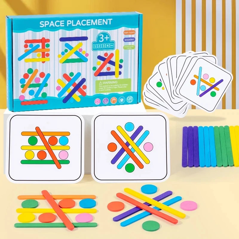 Board Game Education - Dziecięca tęczowa łamigłówka myślenia Drewniane DIY